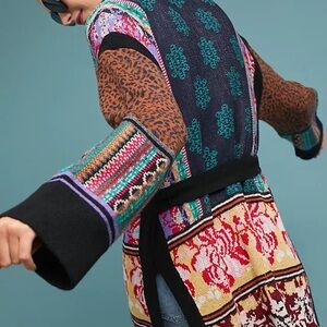 Anthropologie Akemi+Kin Patchwork color block Kimono Cardigan extra small